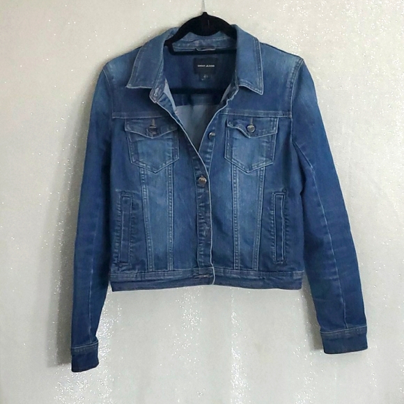 Item #15* DKNY Womens Jean Jacket sz Large - Picture 1 of 5
